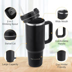 1200ml Stainless Steel Insulated Straw Water Bottle Thermal Coffee Car