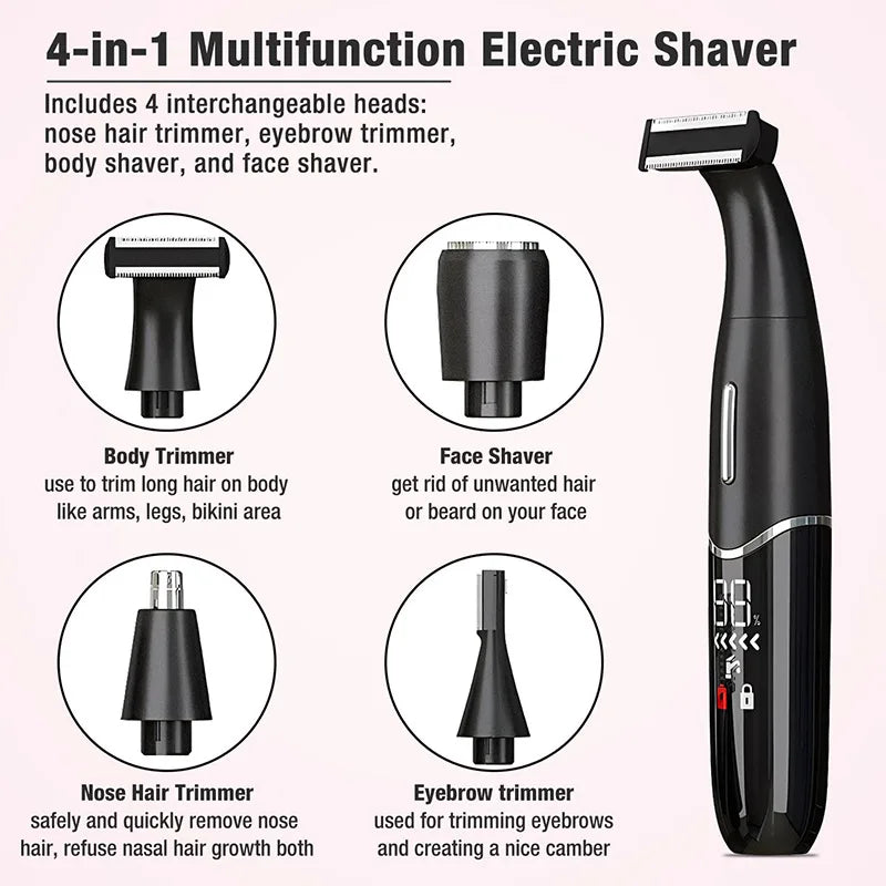 Precision Body And Intimate Area Shaver USB C Rechargeable Wet & Dry Black-2