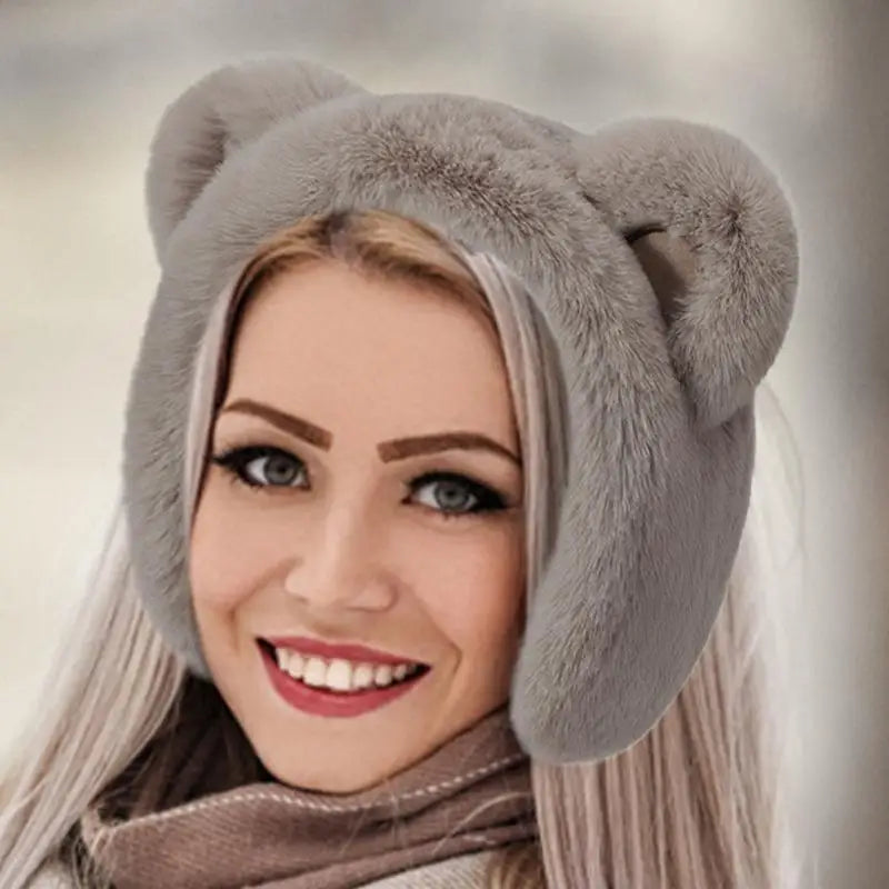 Bear Earmuffs Cartoon Little Bear Warm Earmuffs for Girls Winter