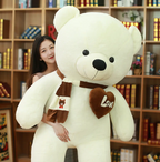 Huge 100cm White Giant Teddy Bear Toys Stuffed Animals Soft Plush Cotton Scarf Bear Hold Pillow Doll