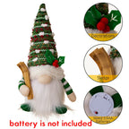 Enchanting Christmas Doll Sled Elf Ski Gnome with LED Light - 28cm (2pc Red Green)