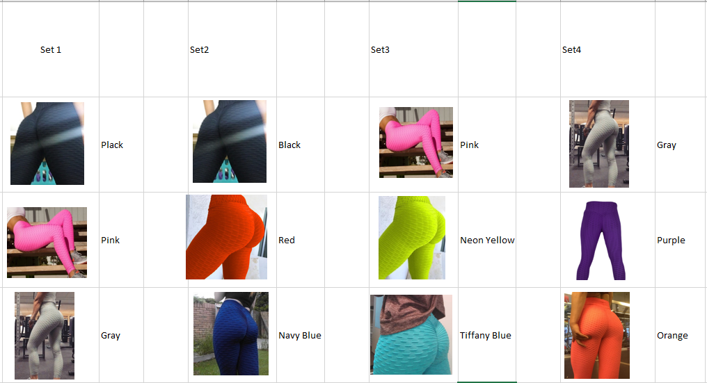 Lot de 3 - Leggings froncés, collants gainants, pantalons de yoga 