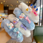 Cute White Bear Bow Plush Hair Tie
