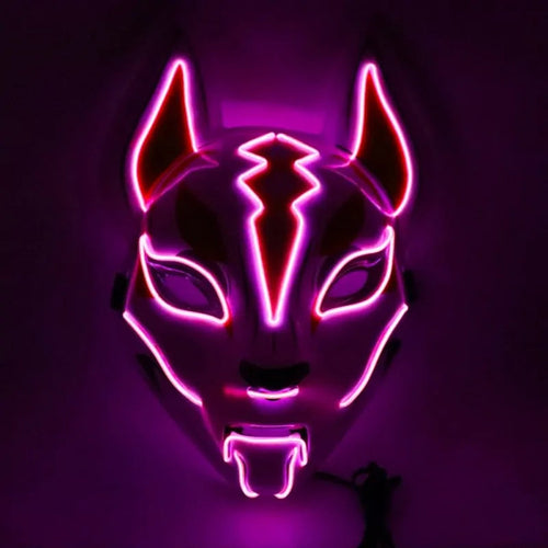 Neon LED Luminous Design, Full Face Mask with EL Wire
