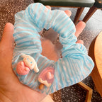 Blue Healing Big-Eared Dog Plush Hair Tie- 4pcs Set