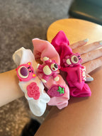 Cute Rose Red Bear Hair Tie