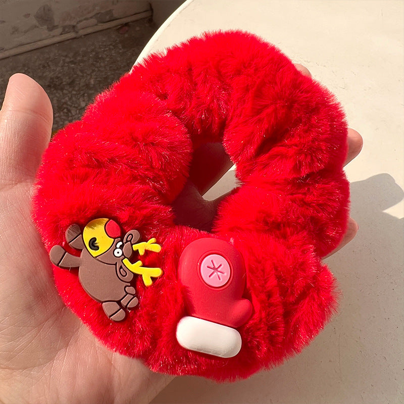 Christmas Snowman Plush Hair Tie