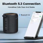 Outdoor Bluetooth Speaker Waterproof with Bass Boost (Black)-3