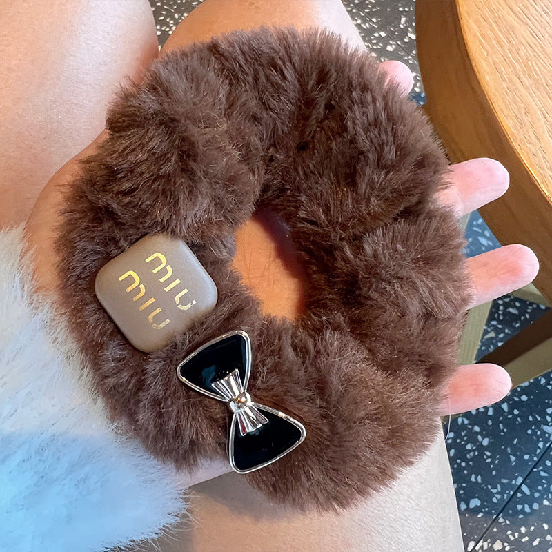 Fuzzy Bear Scrunchie- 4pcs Set