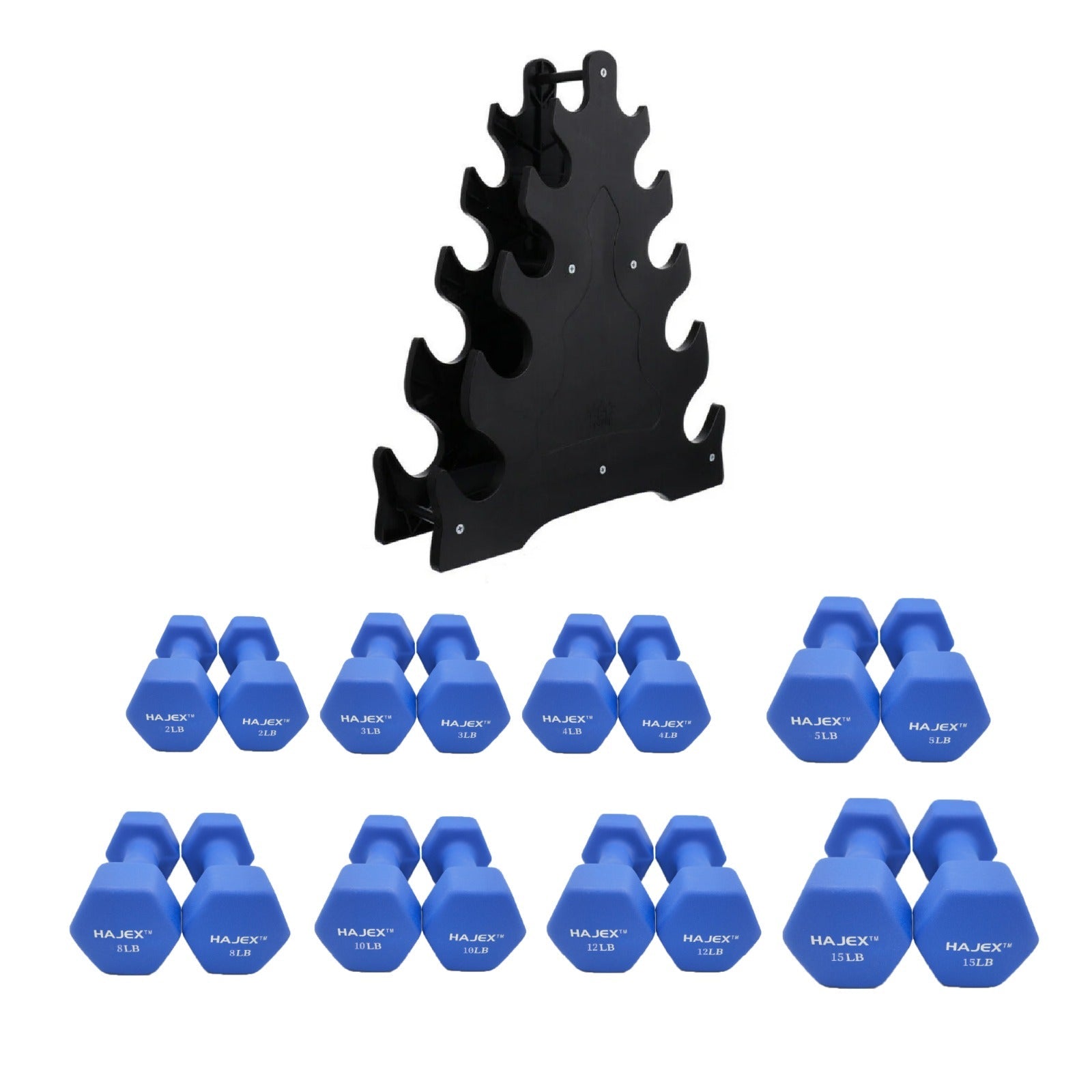 Neoprene Dumbbells Pairs & Sets With Rack