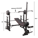 Adjustable Workout Bench with Lat Pulldown Pulley, Scott Bench & Barbell Rack ST6655