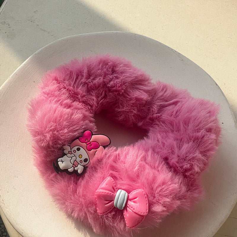 Cute Princess Pink Plush Hair Tie