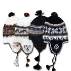 Pull adulte en tricot brossé d'alpaga avec cache-oreilles