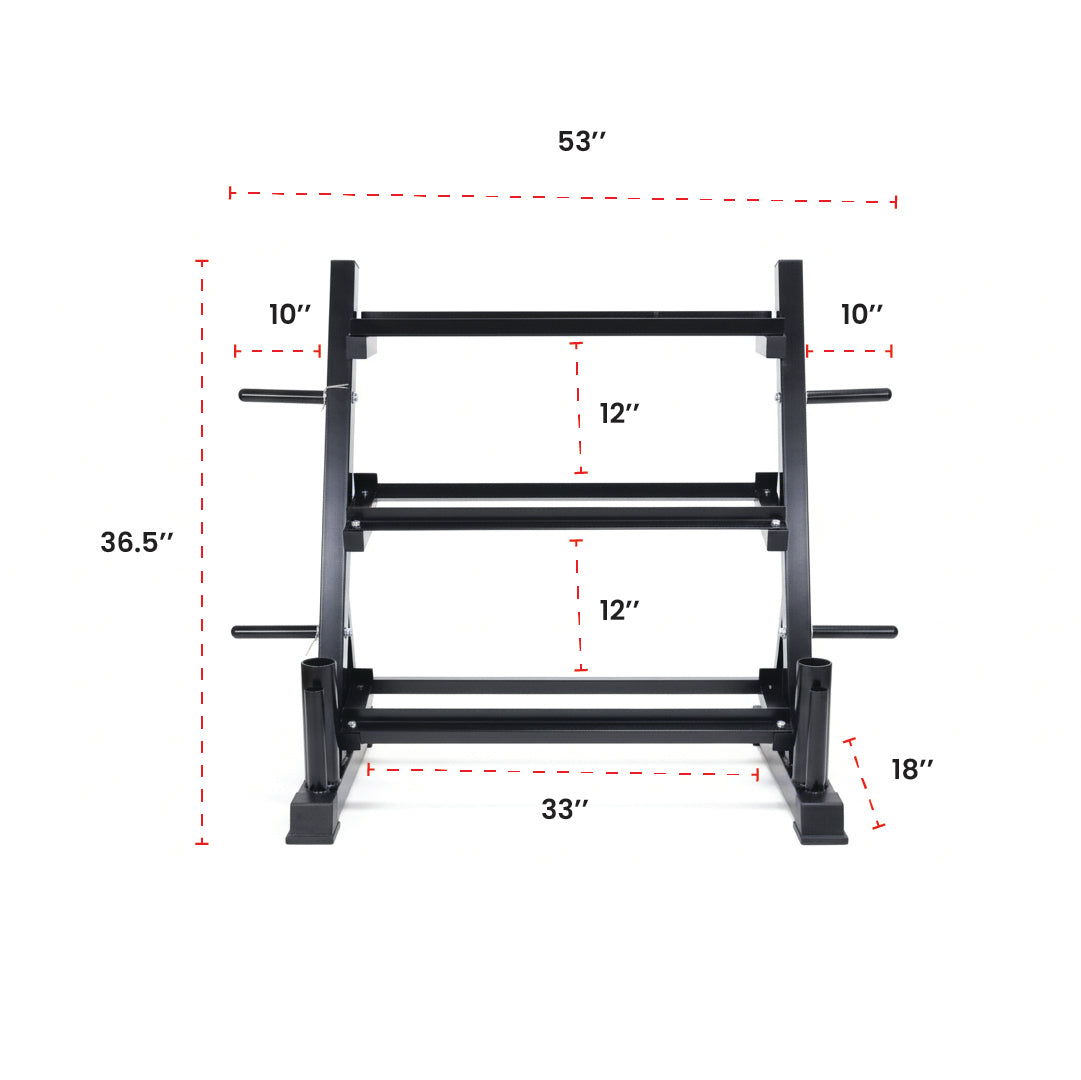 Steel Dumbbell Racks Vertical & Horizontal (3, 6, 8, 10 Levels)