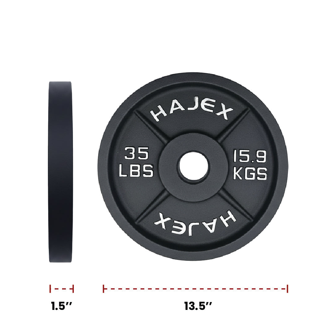 Cast Iron Weight Plates - Standard, Olympic in LBs, KGs