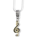 Treble Clef Music Symbol Charm Snake Chain Necklace-0