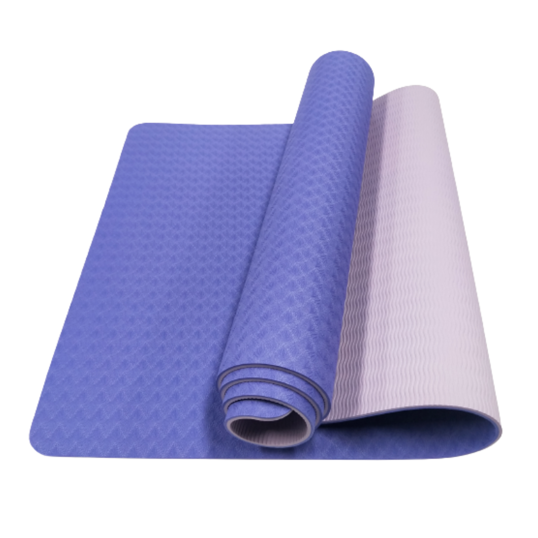 6mm Thick Double Color Anti-Slip TPE Yoga Mat