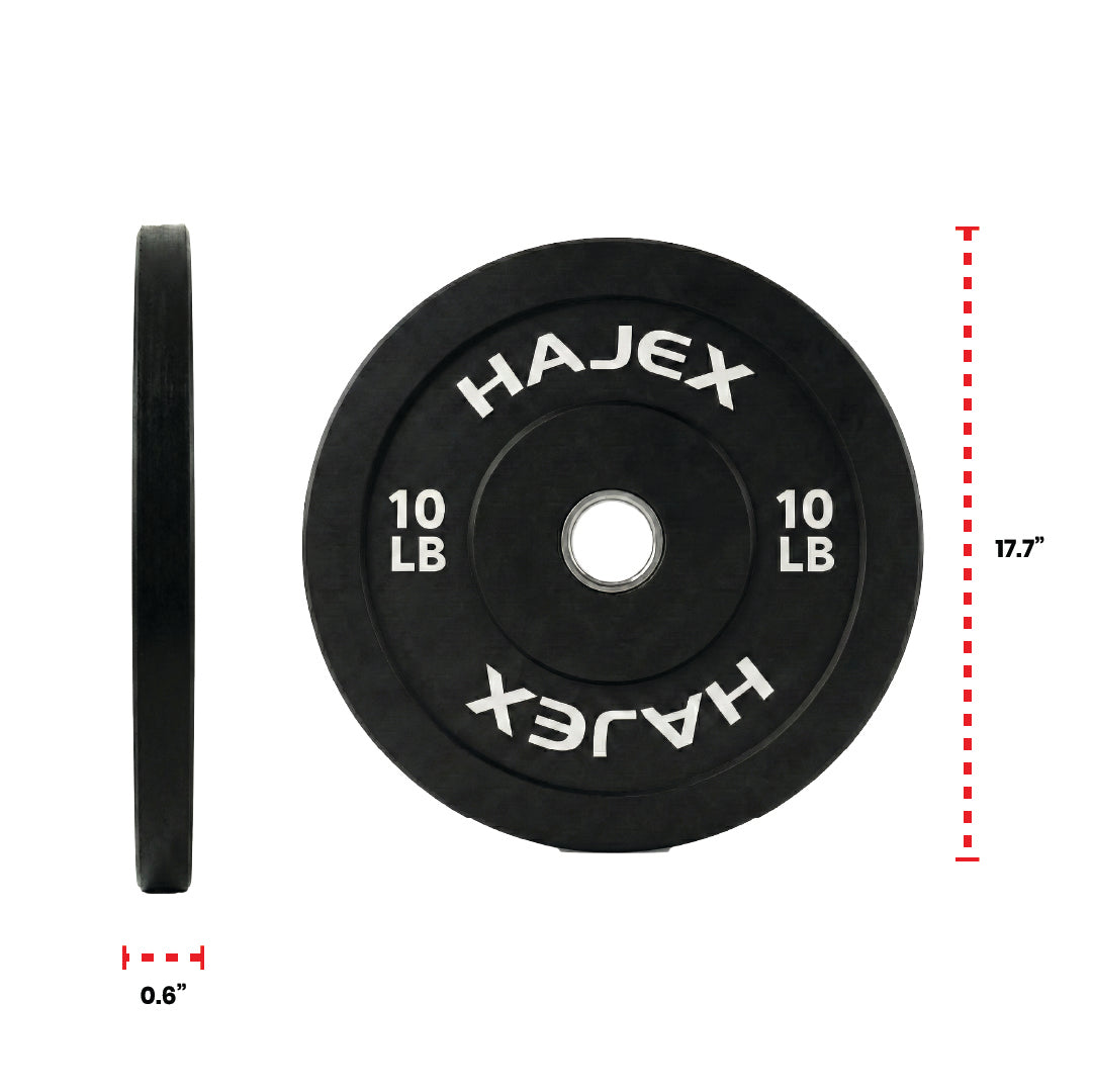 HAJEX Olympic Bumper Weight Plates - 10, 15, 25, 35, 45, 55 LB