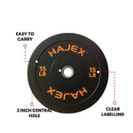 HAJEX Olympic Bumper Weight Plates - 10, 15, 25, 35, 45, 55 LB