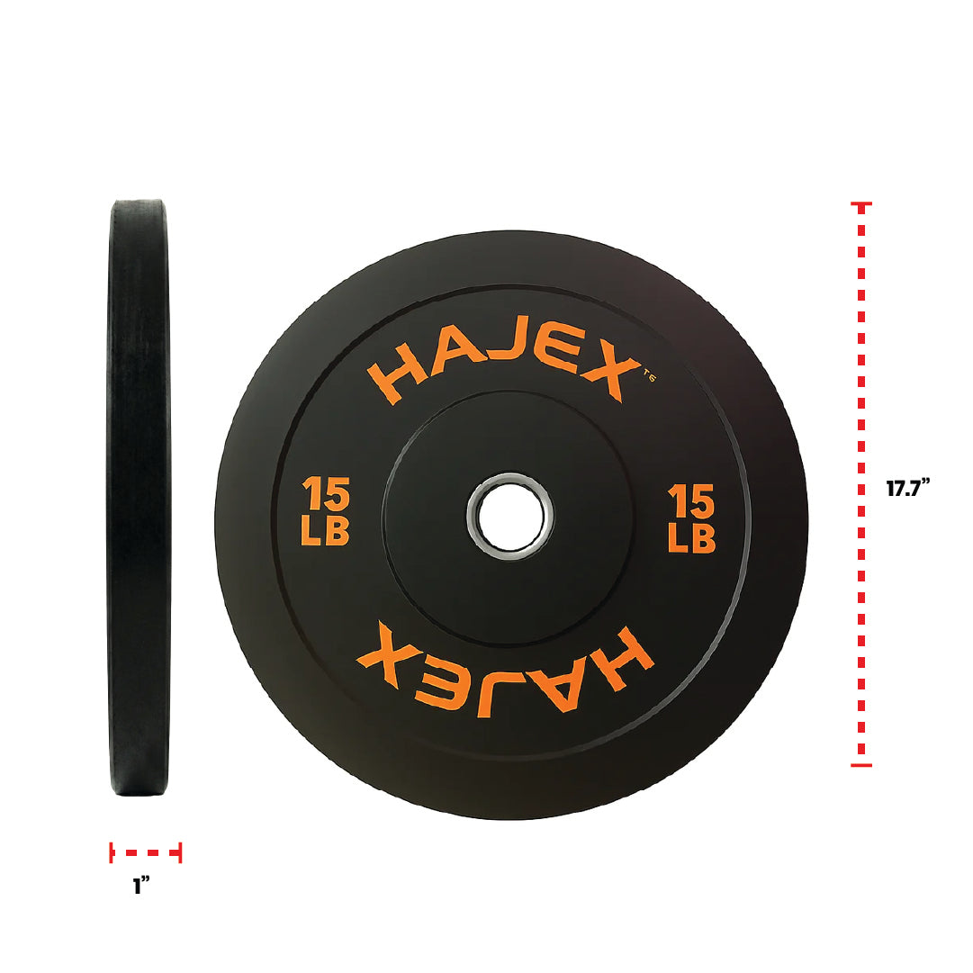 HAJEX Olympic Bumper Weight Plates - 10, 15, 25, 35, 45, 55 LB