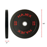 HAJEX Olympic Bumper Weight Plates - 10, 15, 25, 35, 45, 55 LB