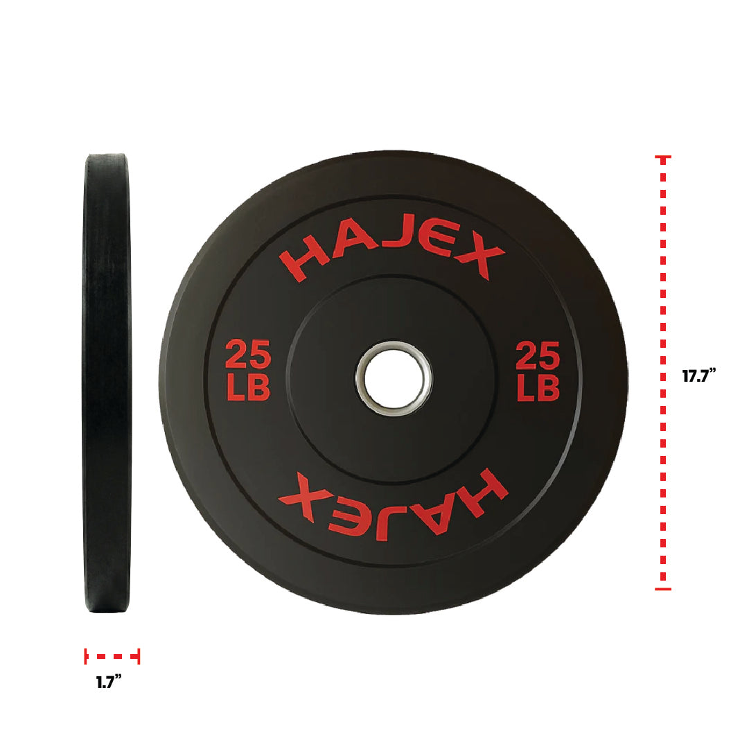 HAJEX Olympic Bumper Weight Plates - 10, 15, 25, 35, 45, 55 LB