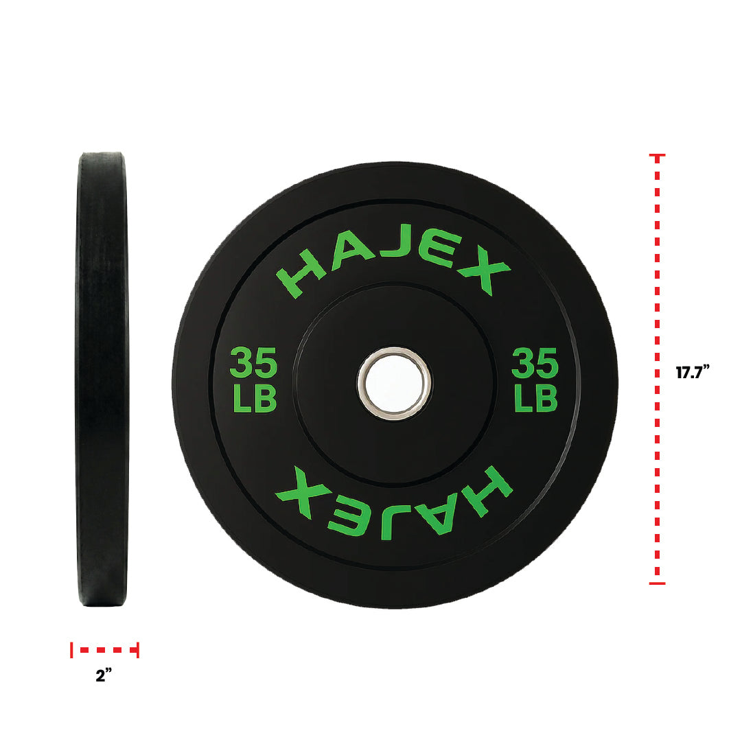 HAJEX Olympic Bumper Weight Plates - 10, 15, 25, 35, 45, 55 LB