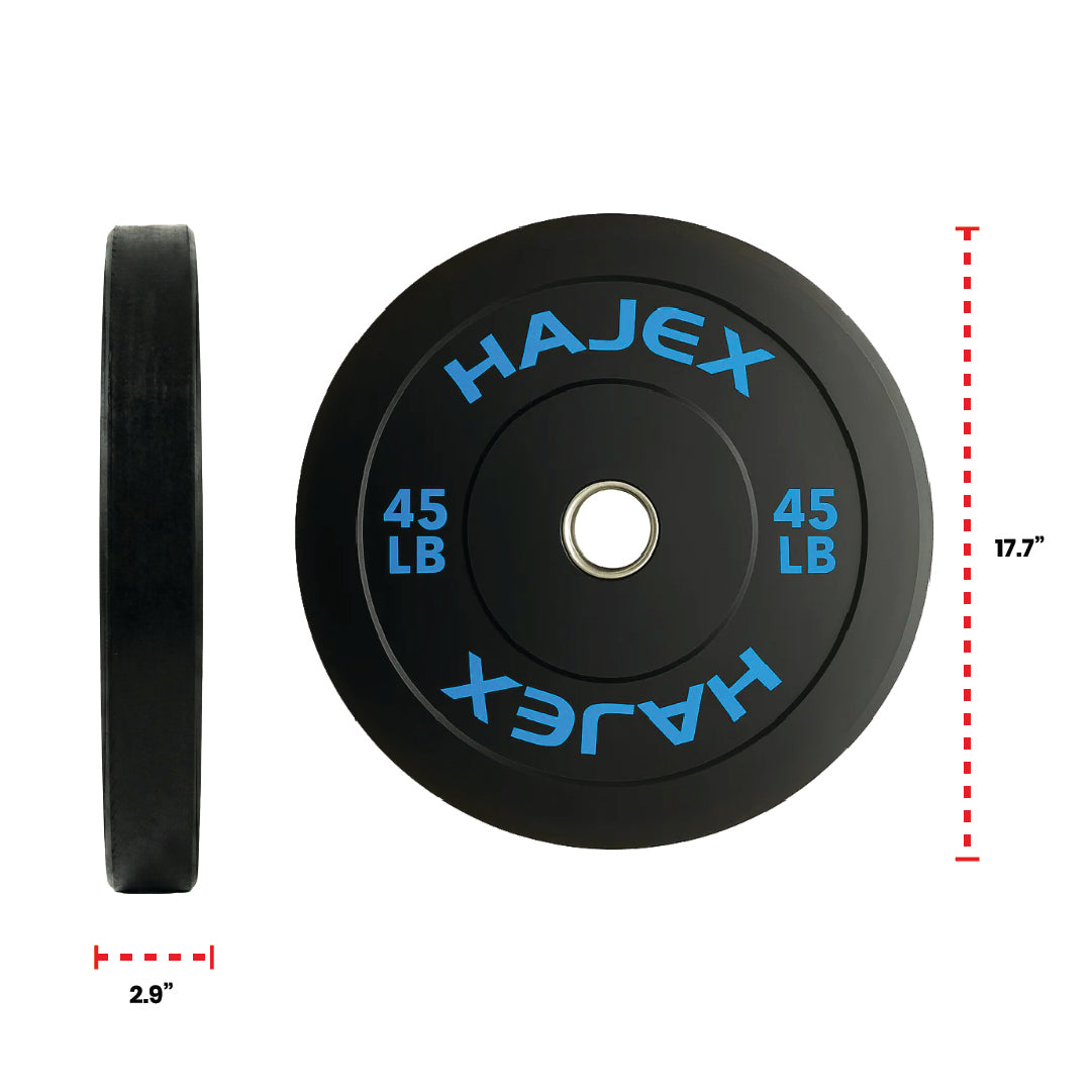 HAJEX Olympic Bumper Weight Plates - 10, 15, 25, 35, 45, 55 LB
