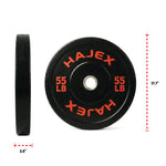 HAJEX Olympic Bumper Weight Plates - 10, 15, 25, 35, 45, 55 LB