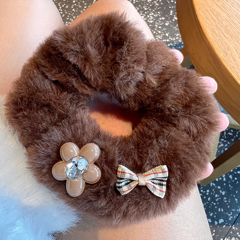 Fuzzy Bear Scrunchie- 4pcs Set