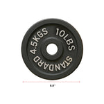 Cast Iron Weight Plates - Standard, Olympic in LBs, KGs