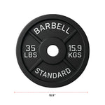 Cast Iron Weight Plates - Standard, Olympic in LBs, KGs
