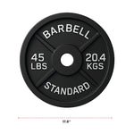 Cast Iron Weight Plates - Standard, Olympic in LBs, KGs