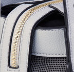 Sac de transport pour chien et chat en cuir vegan gris de créateur