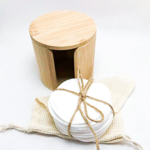 10 Reusable Organic Bamboo Cotton Facial Pads - Zero Waste Plastic