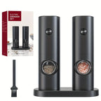 Electric Pepper Grinder Set - 2pcs Household Sea Salt Ginders-0