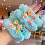 Lake Blue Cute Little Girl Plush Hair Tie