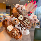 Brown Leather Biscuit Bear Hair Tie