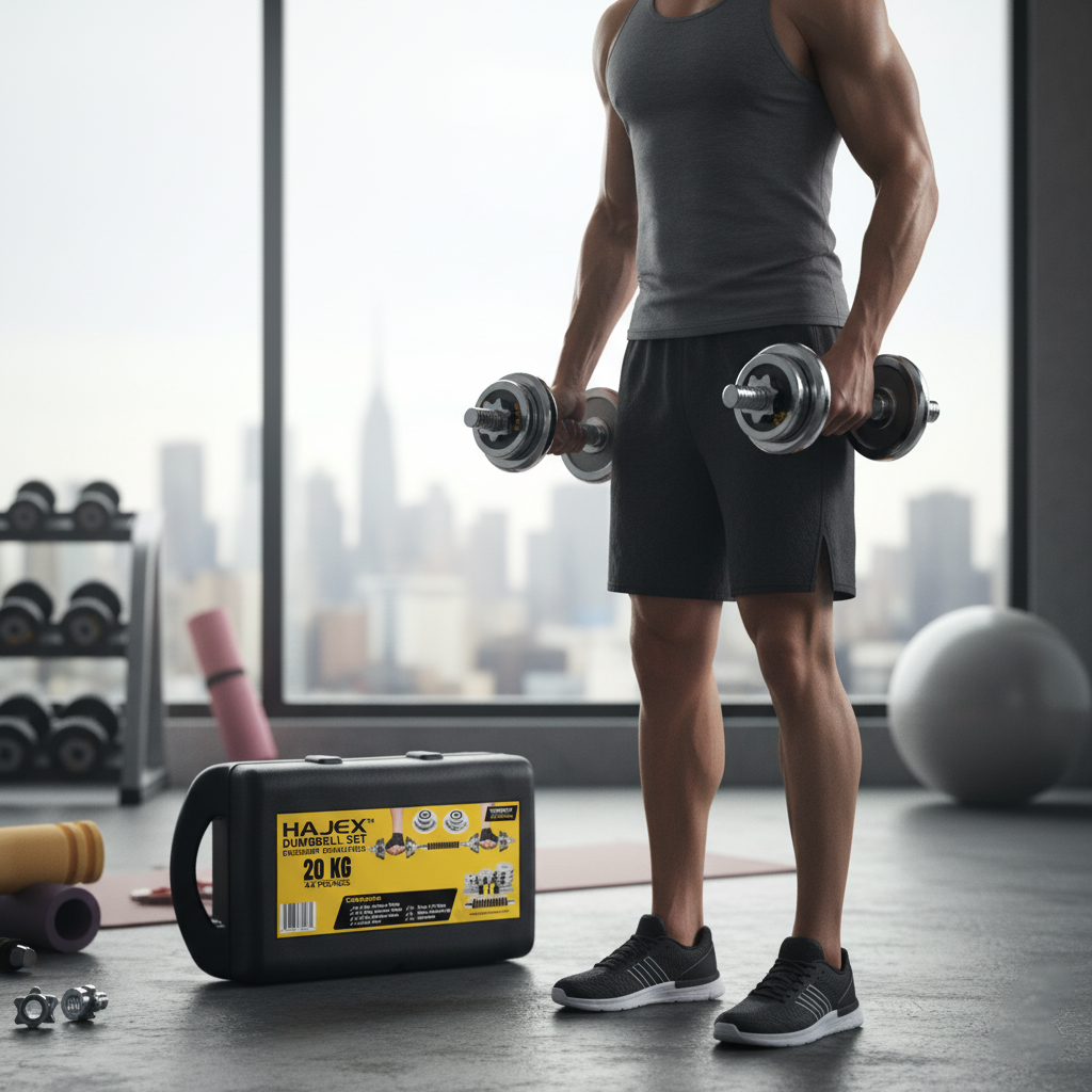 Cast Iron Adjustable Dumbbell Set with Barbell Bar Connector