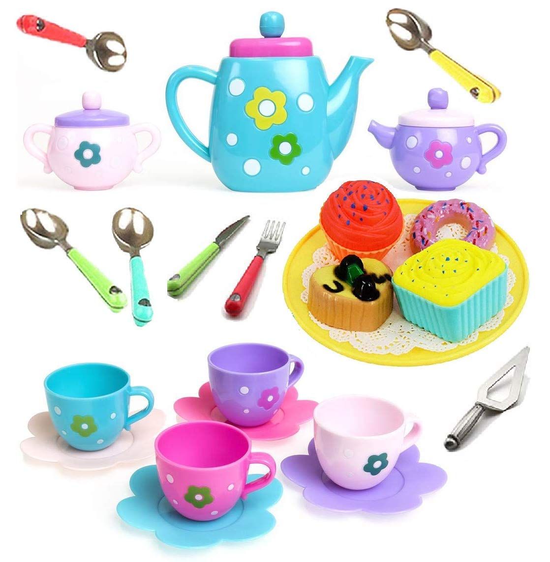 Pretend Play Tea Party Kitchen Toy Set for Kids 3-12Y