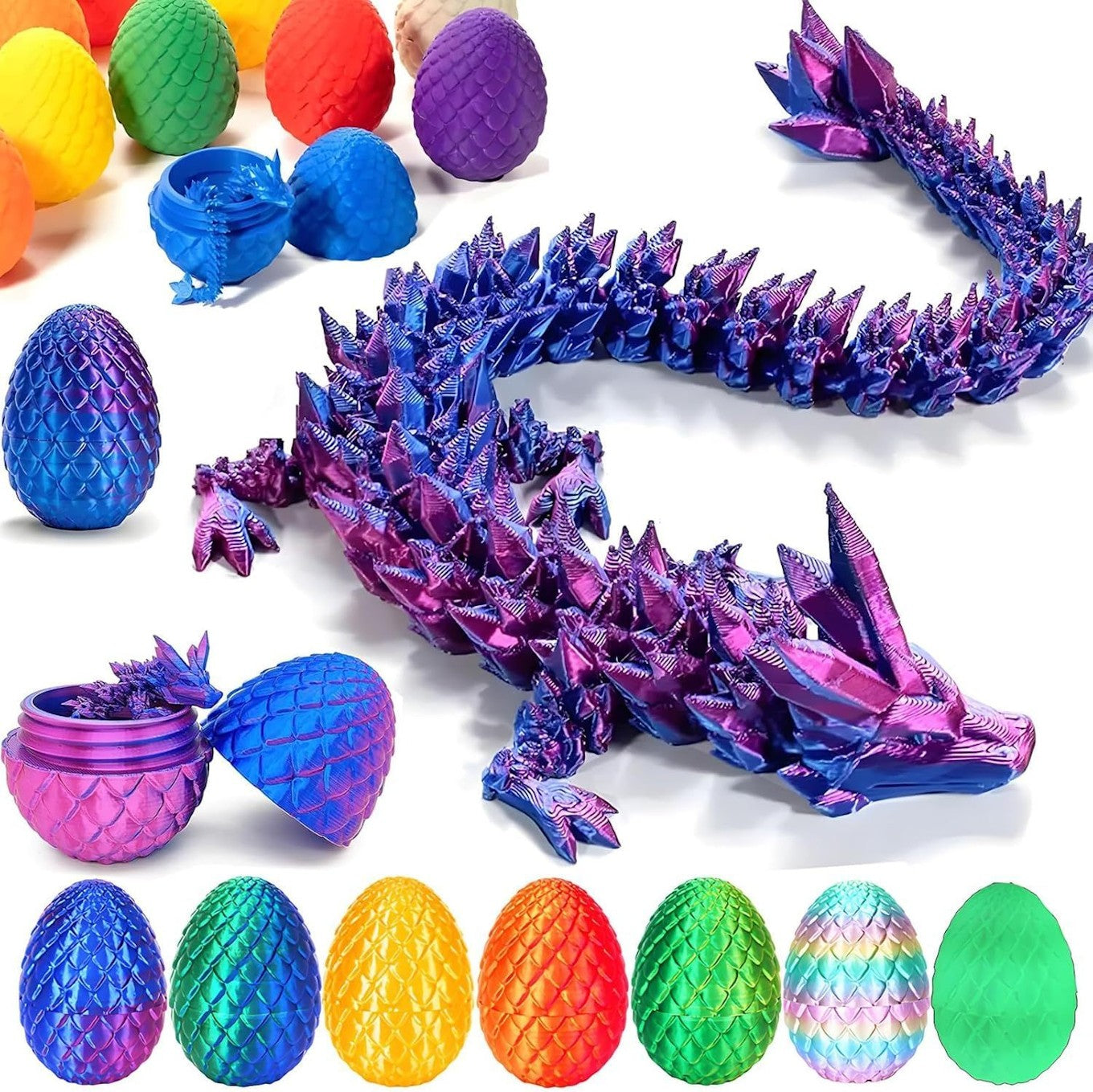 3D Dragon Egg Dinosaur Figurine Decorative Toy Multicolor