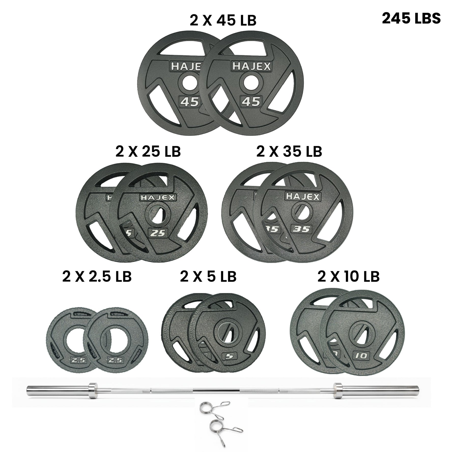 HAJEX Tri Grip Cast Iron Weight Plates