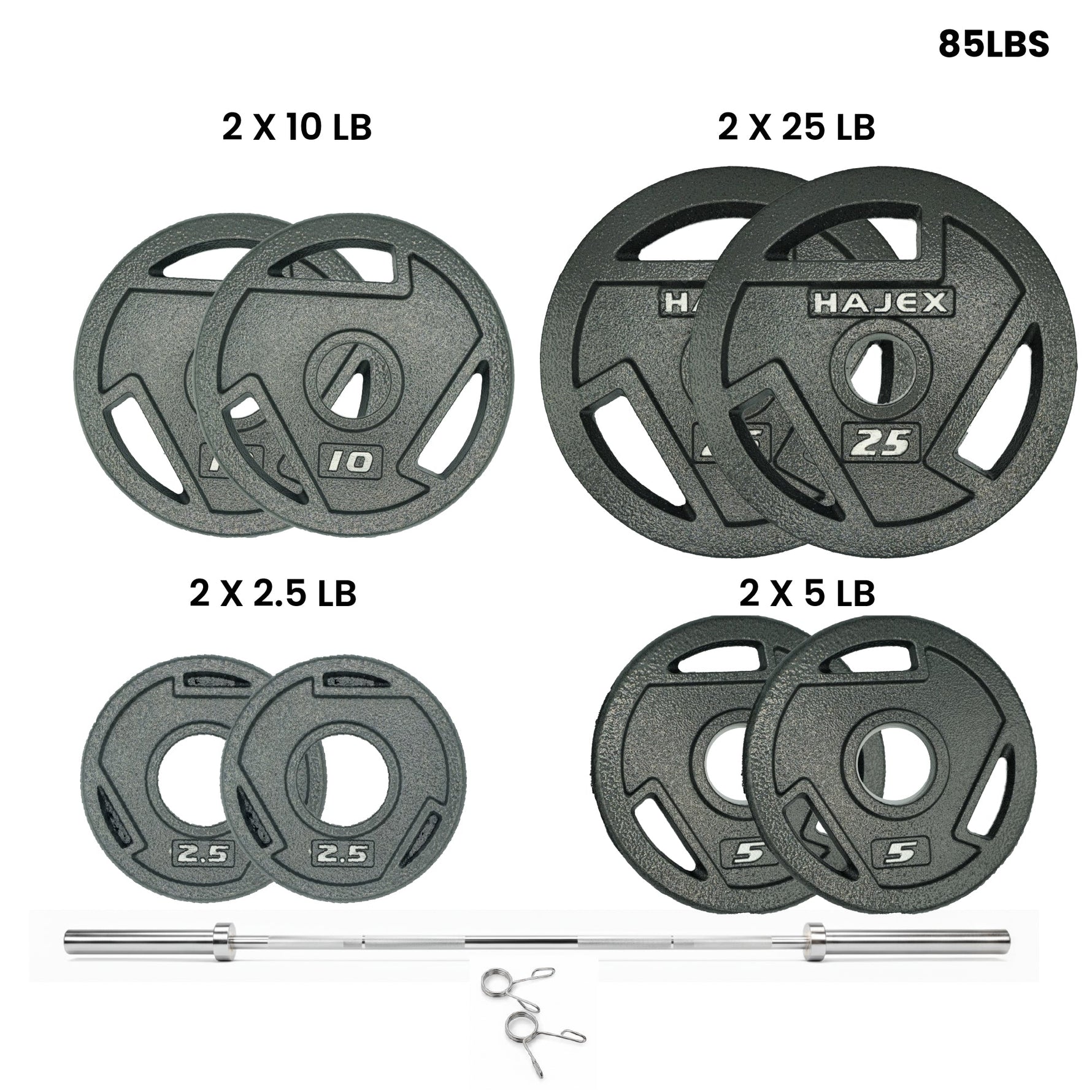 HAJEX Tri Grip Cast Iron Weight Plates