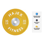HAJEX Olympic Competition Steel Hub Bumper Plates Colored - 15, 25, 35, 45, 55 LB