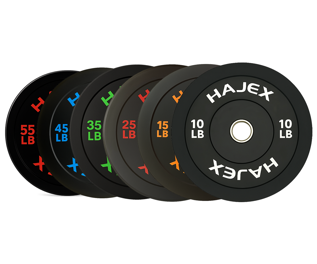 HAJEX Olympic Bumper Weight Plates - 10, 15, 25, 35, 45, 55 LB