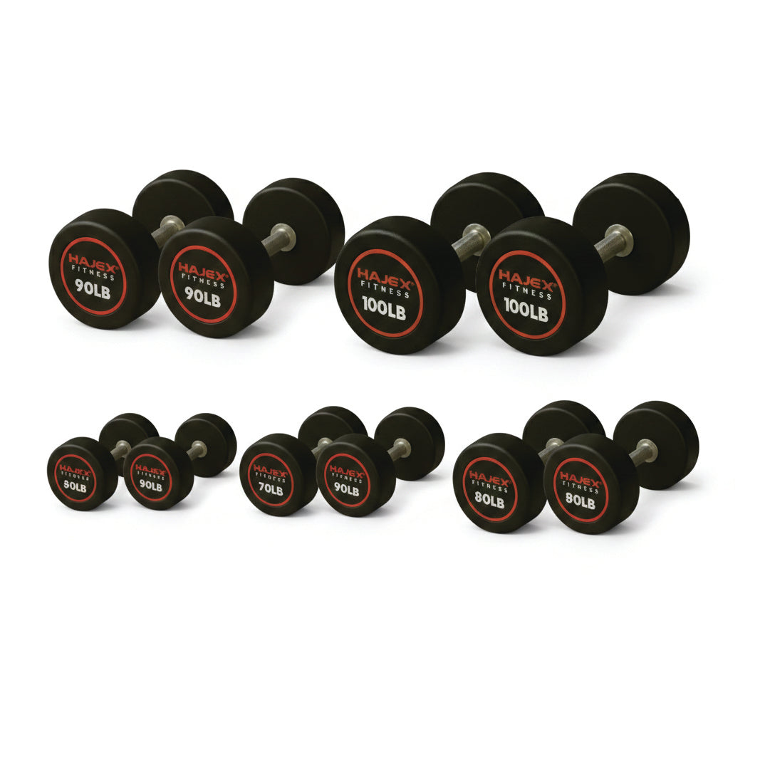 HAJEX Round Dumbbells 5 to 150 LB (Elite Series)