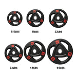 HAJEX Rubber Olympic Bumper Grip Weight Plates & Sets in LBs & KGs