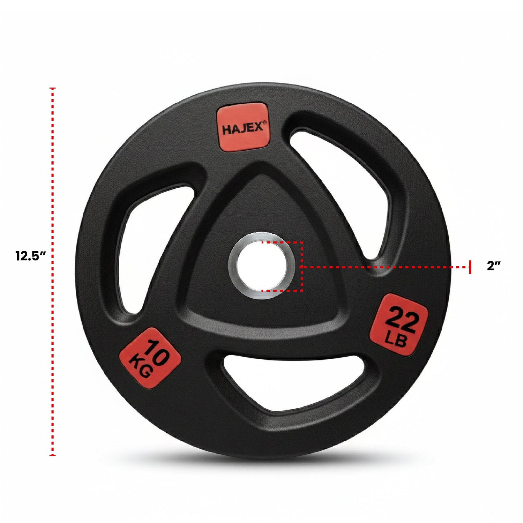 HAJEX Rubber Olympic Bumper Grip Weight Plates & Sets in LBs & KGs