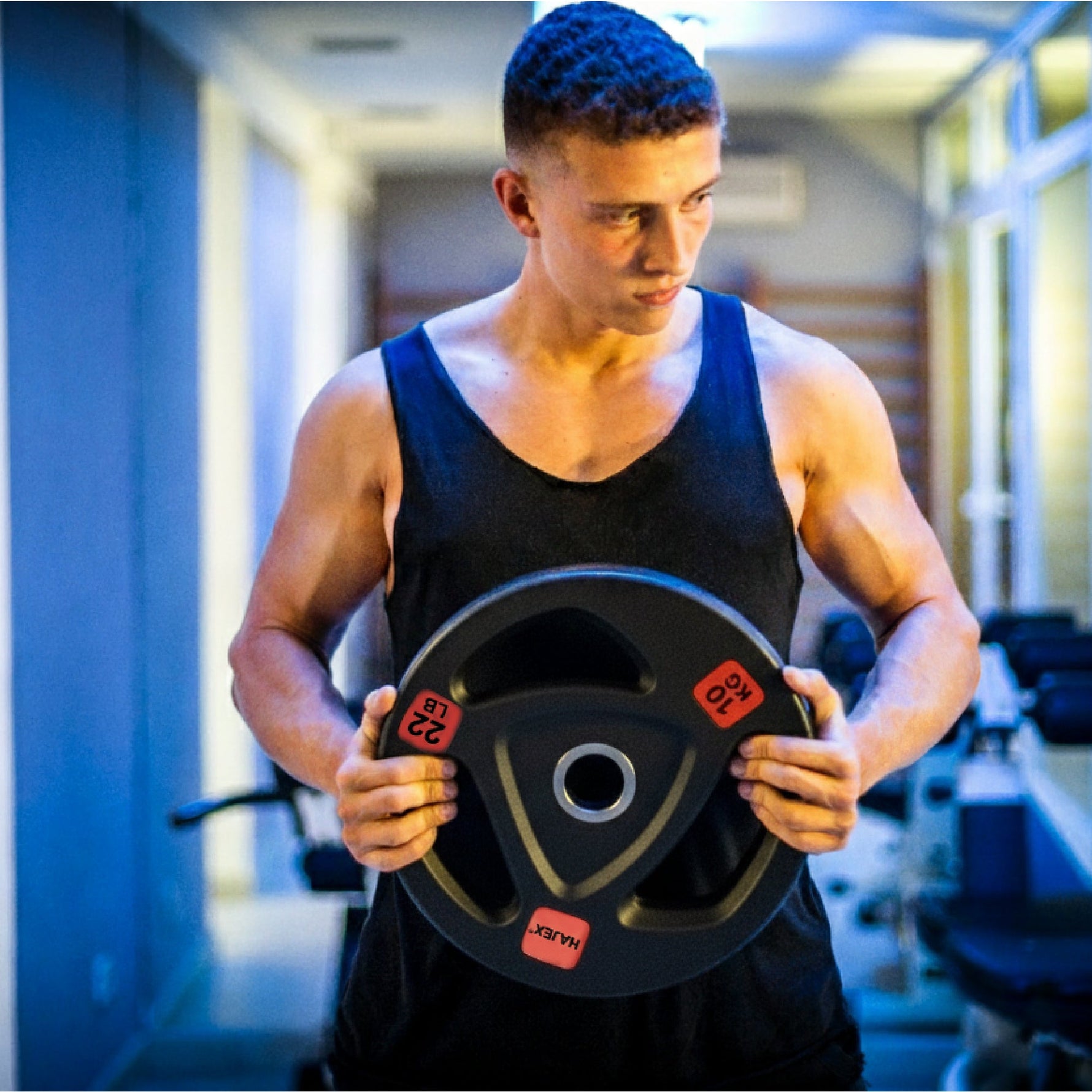 HAJEX Rubber Olympic Bumper Grip Weight Plates & Sets in LBs & KGs