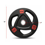 HAJEX Rubber Olympic Bumper Grip Weight Plates & Sets in LBs & KGs